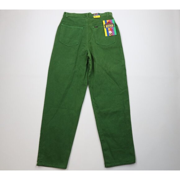Deadstock Vtg 90s Streetwear Mens 31x34 Baggy Fit Skateboard Jeans Grass Green - Picture 8 of 14